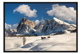 Gerahmter Kunstdruck Seiser Alm im Winter