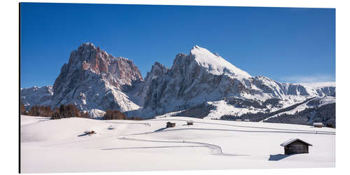 Alubild Seiser Alm im Winter