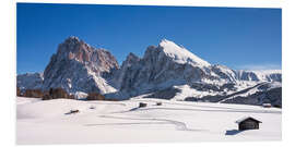 Foam board print Alpe di Siusi in winter