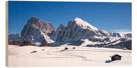 Quadro de madeira Alpe di Siusi in winter