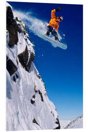 Foam board print Snowboarding in Little Cottonwood Canyon, Wasatch Mountains, Utah