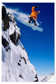 Vinilo para la pared Snowboarding in Little Cottonwood Canyon, Wasatch Mountains, Utah