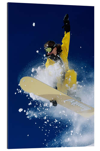 Galleritryck Woman Snowboarder Jumping, Wasatch Mountains, Utah