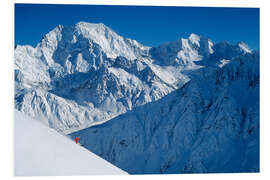 Foam board print Helicopter Skiing Below Mount Cook