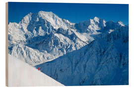 Quadro de madeira Helicopter Skiing Below Mount Cook