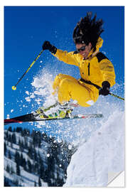 Selvklebende plakat Skier Jumper, Alta Ski Resort, Wasatch Mountains