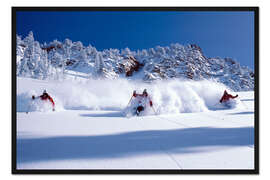 Gerahmter Kunstdruck Helikopter-Skifahren mit den Wasatch Powderbird Guides in den Wasatch Mountains, Utah