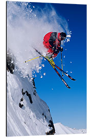 Alubild Skifahrer im Snowbird Resort, Wasatch Mountains