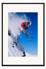 Gerahmter Kunstdruck Skifahrer im Snowbird Resort, Wasatch Mountains