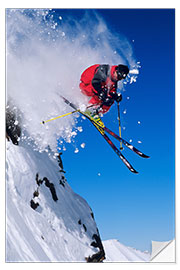 Selvklebende plakat Skier at Snowbird Resort, Wasatch Mountains