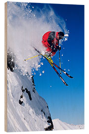 Tableau en bois Skier at Snowbird Resort, Wasatch Mountains