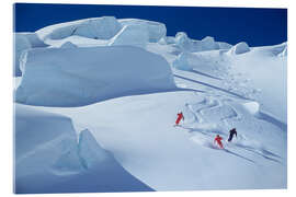 Acrylic print Skiing on the Tasman Glacier in Mount Cook National Park