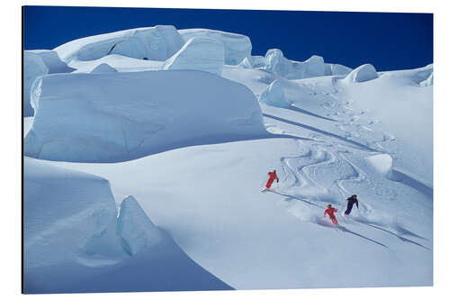 Alubild Skifahren auf dem Tasman-Gletscher im Mount Cook National Park