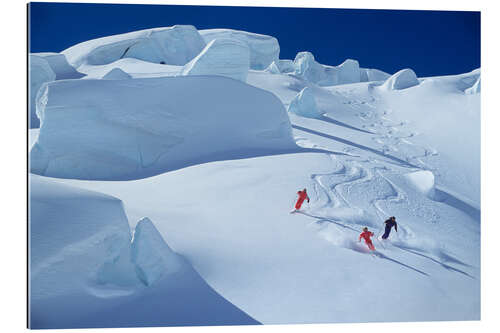 Gallery print Skiing on the Tasman Glacier in Mount Cook National Park