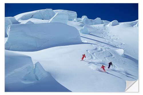 Sticker mural Skiing on the Tasman Glacier in Mount Cook National Park