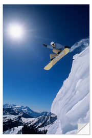 Naklejka na ścianę Snowboarding, Snake Creek Canyon, Wasatch Mountains