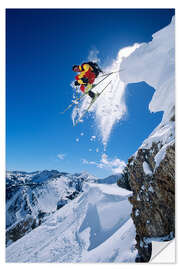 Självhäftande poster Ski Jumping, Flagstaff Peak, Little Cottonwood Canyon