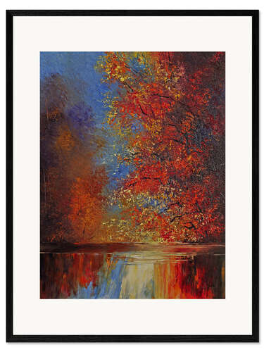 Framed art print Autumn Glow by the River
