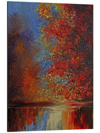 Magnettafel Herbstglühen am Fluß