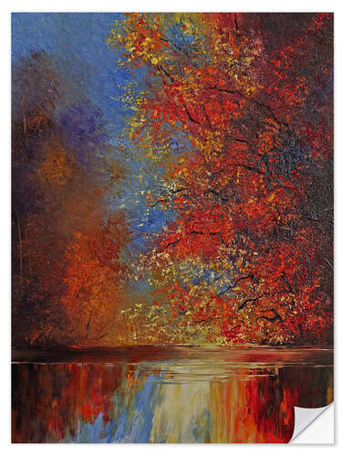 Vinilo para la pared Autumn Glow by the River