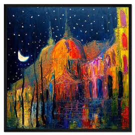 Gerahmter Kunstdruck Buntes Venedig am Abend