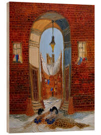 Puutaulu Tuscan Street with Cats - Justyna Kopania
