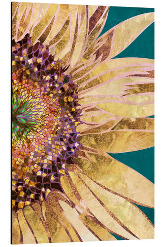 Aluminium print Golden sunflower, detail