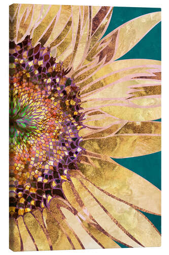 Canvas print Golden sunflower, detail