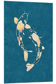 Stampa su PVC Blue-Golden Koi Fish II