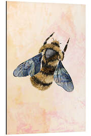 Aluminium print Golden Watercolour Bee II