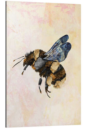 Aluminium print Golden Watercolour Bee I