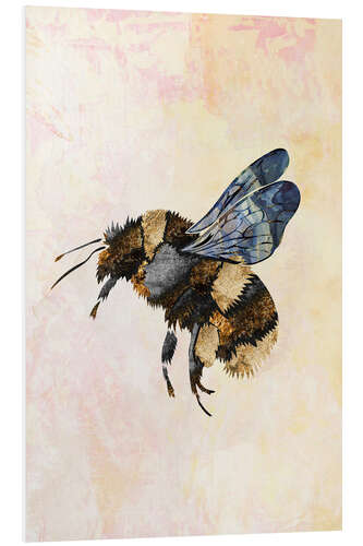 Foam board print Golden Watercolour Bee I