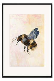 Gerahmter Kunstdruck Goldene Aquarellbiene I