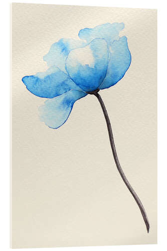 Quadro em acrílico Blue Flower With Transparent Leaves