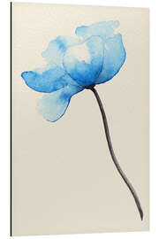 Aluminium print Blue Flower With Transparent Leaves