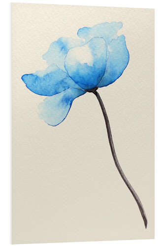 Foam board print Blue Flower With Transparent Leaves