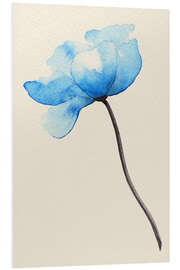 Foam board print Blue Flower With Transparent Leaves