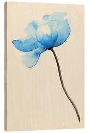 Wood print Blue Flower With Transparent Leaves