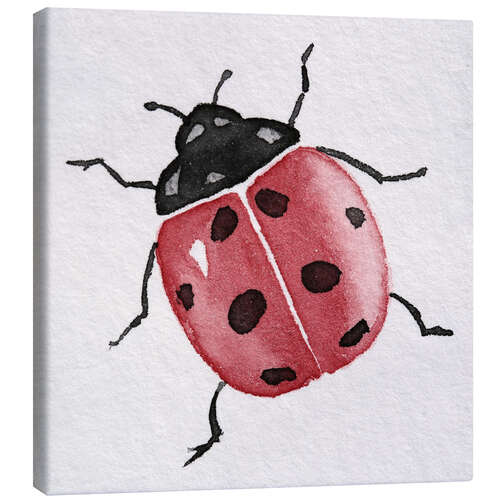 Canvas-taulu Red ladybug with black dots