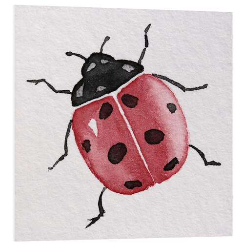 PVC-taulu Red ladybug with black dots