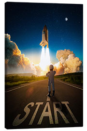 Canvas print Space X Astronaut Watching the Launch of a NASA Rocket