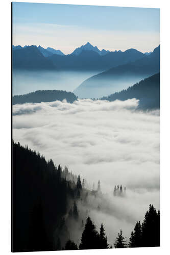 Aluminium print Mountains above the clouds