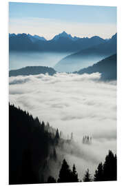 Foam board print Mountains above the clouds