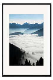 Gerahmter Kunstdruck Berge über den Wolken