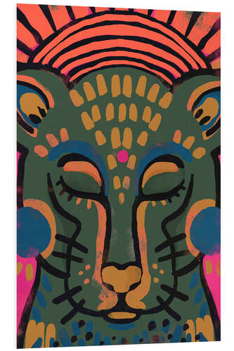 Tableau en PVC Colourful sleeping tiger