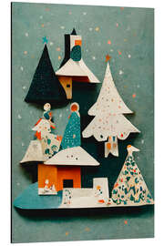 Aluminium print Winter wonderland in paper cutouts