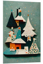 Foam board print Winter wonderland in paper cutouts