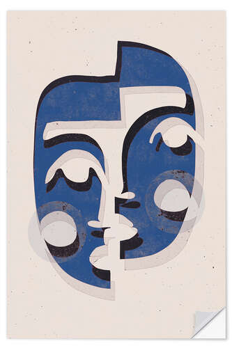 Selvklebende plakat The blue face