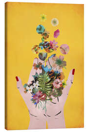 Lærredsbillede  Frida&#039;s hands, yellow - treechild