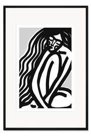 Gerahmter Kunstdruck Die Stille in schwarz